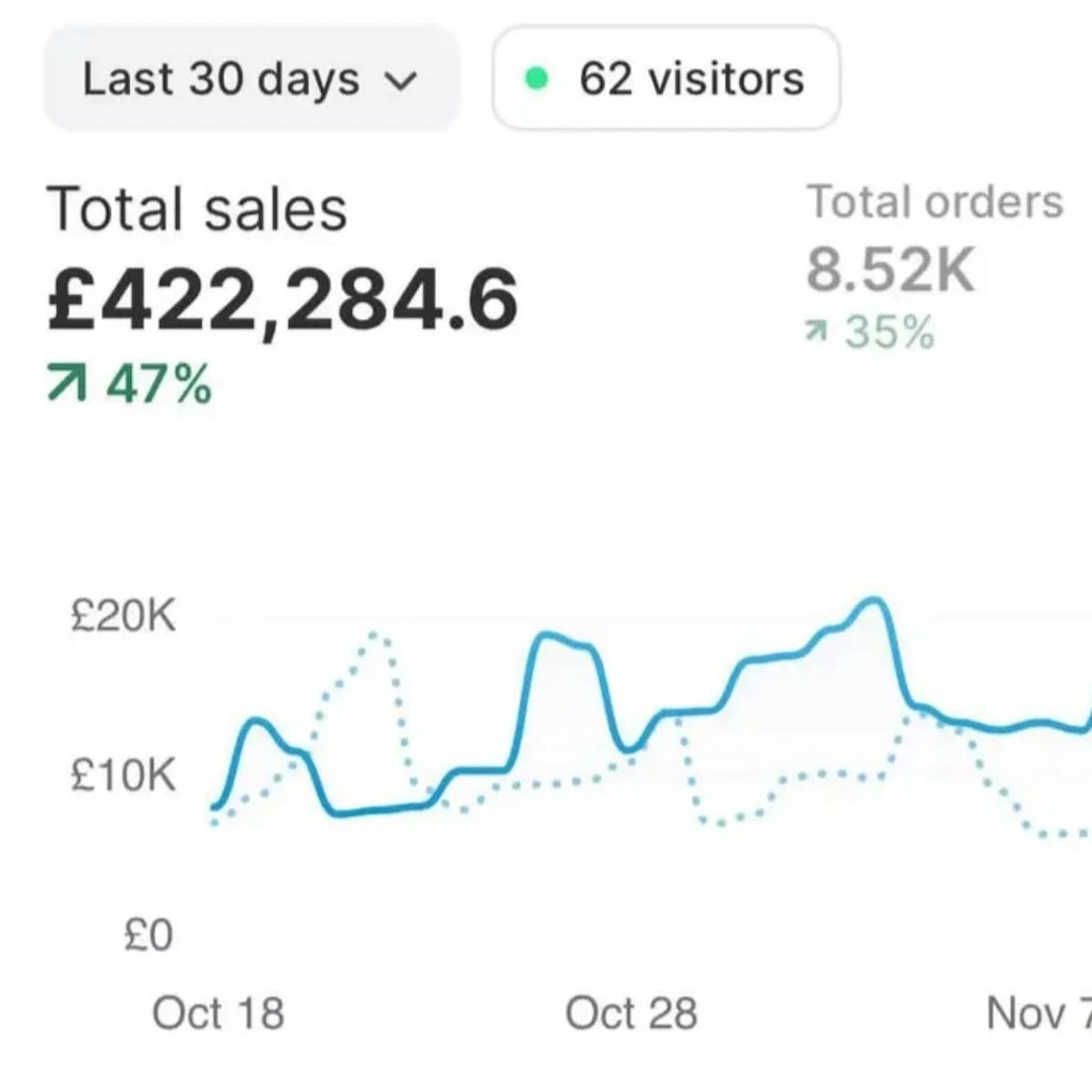 Shopify dashboard result for Sophia L.